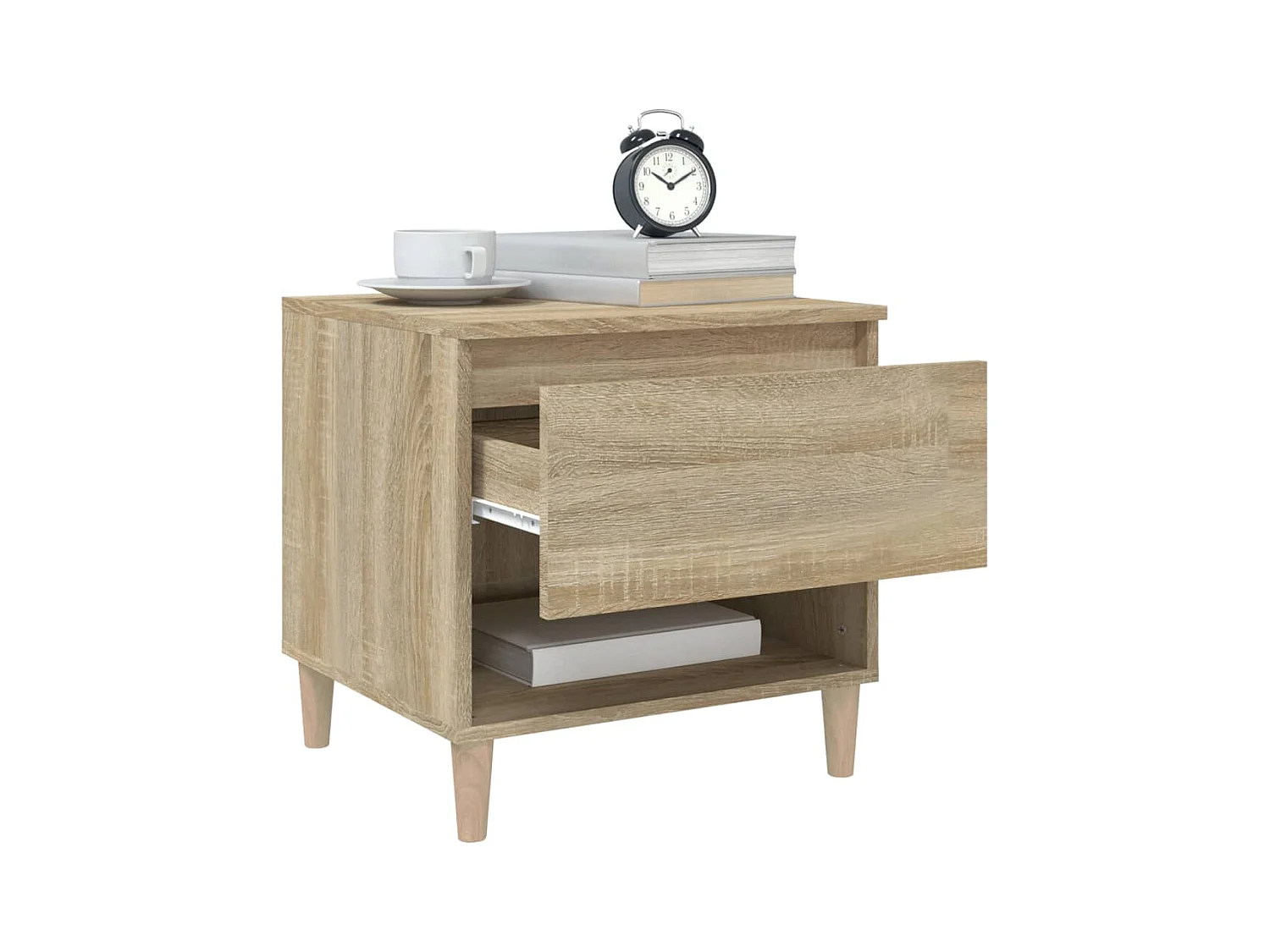 Tables de chevet lot de 2 avec rangement Chêne sonoma 50x46x50cm Bois d'ingénierie