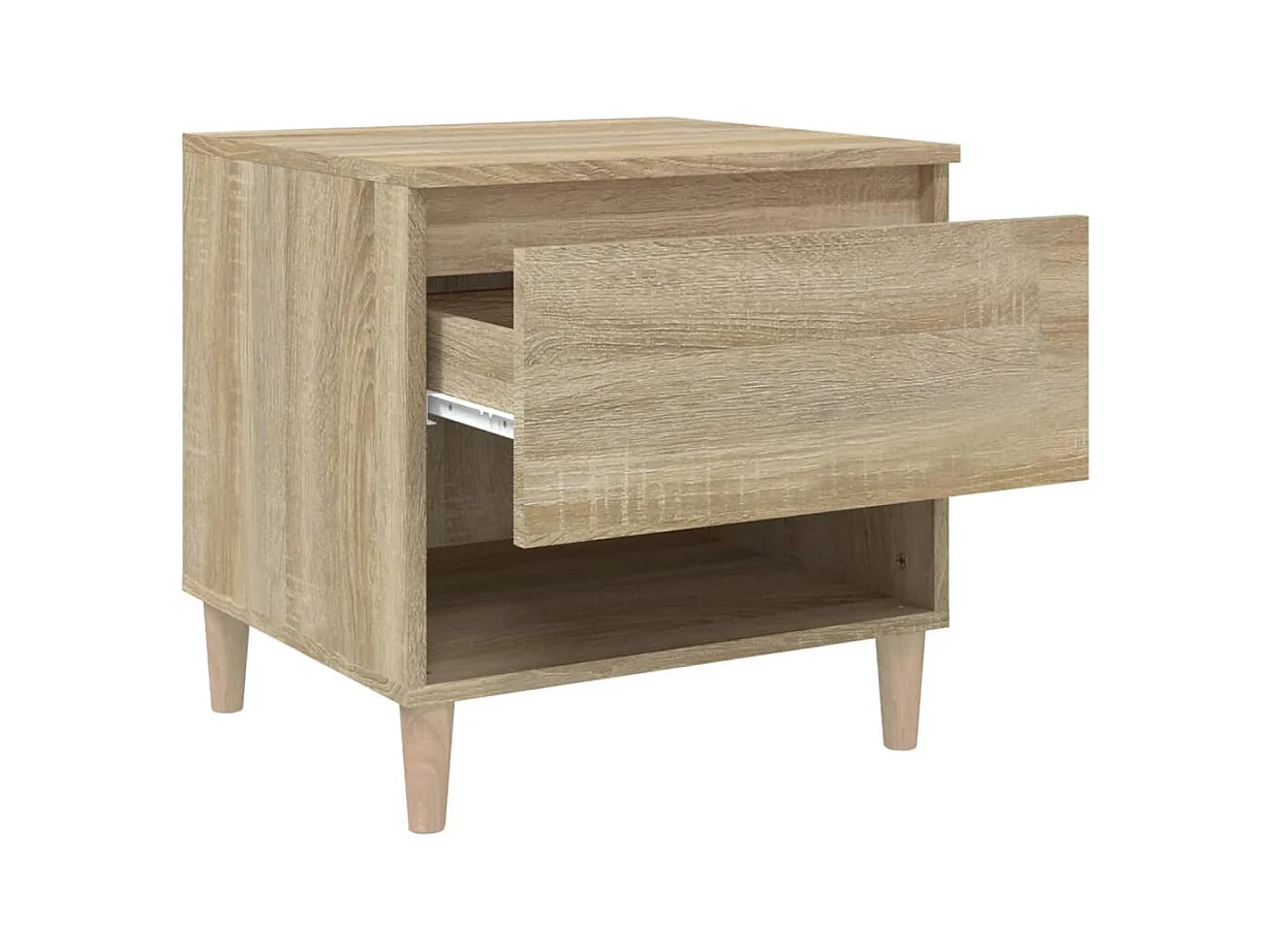 Tables de chevet lot de 2 avec rangement Chêne sonoma 50x46x50cm Bois d'ingénierie