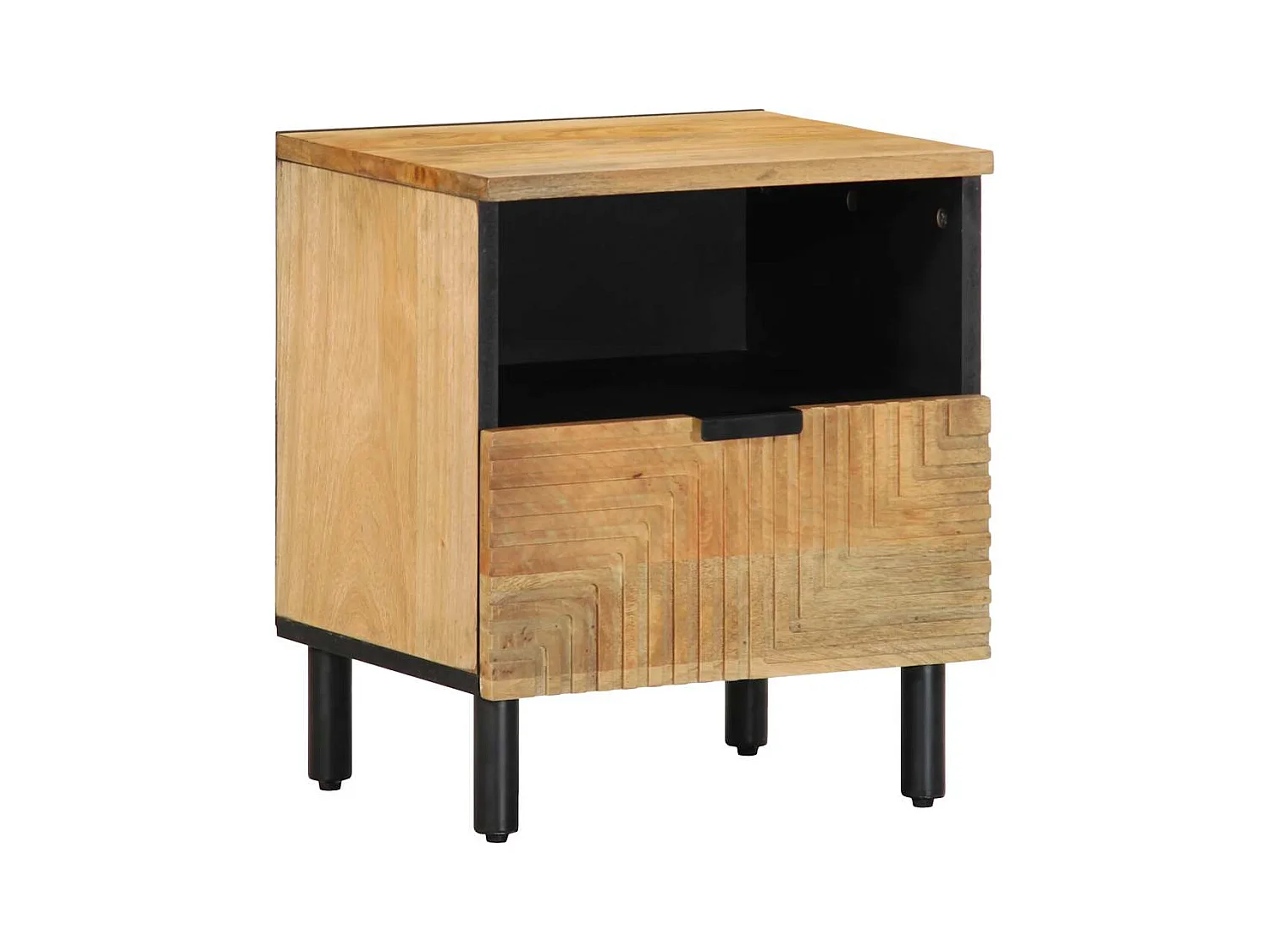 Mesitas de noche | Mesilla de noche 2 uds madera maciza de mango marrón 40x33x46cm