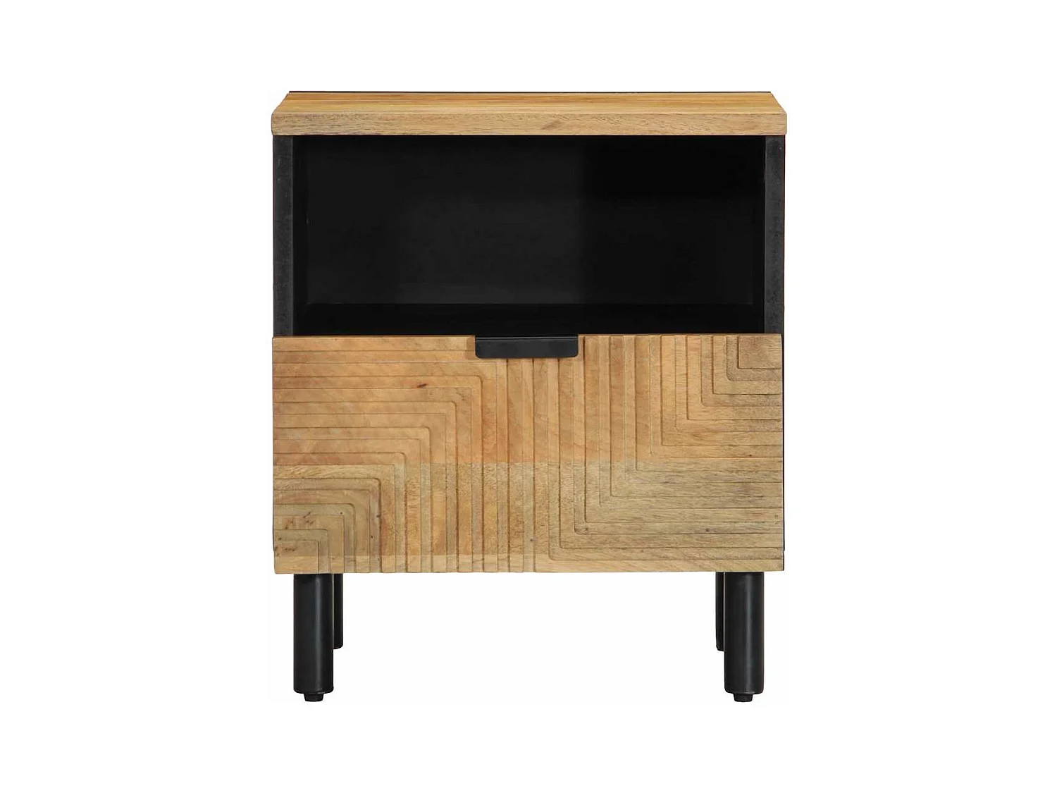 Mesitas de noche | Mesilla de noche 2 uds madera maciza de mango marrón 40x33x46cm