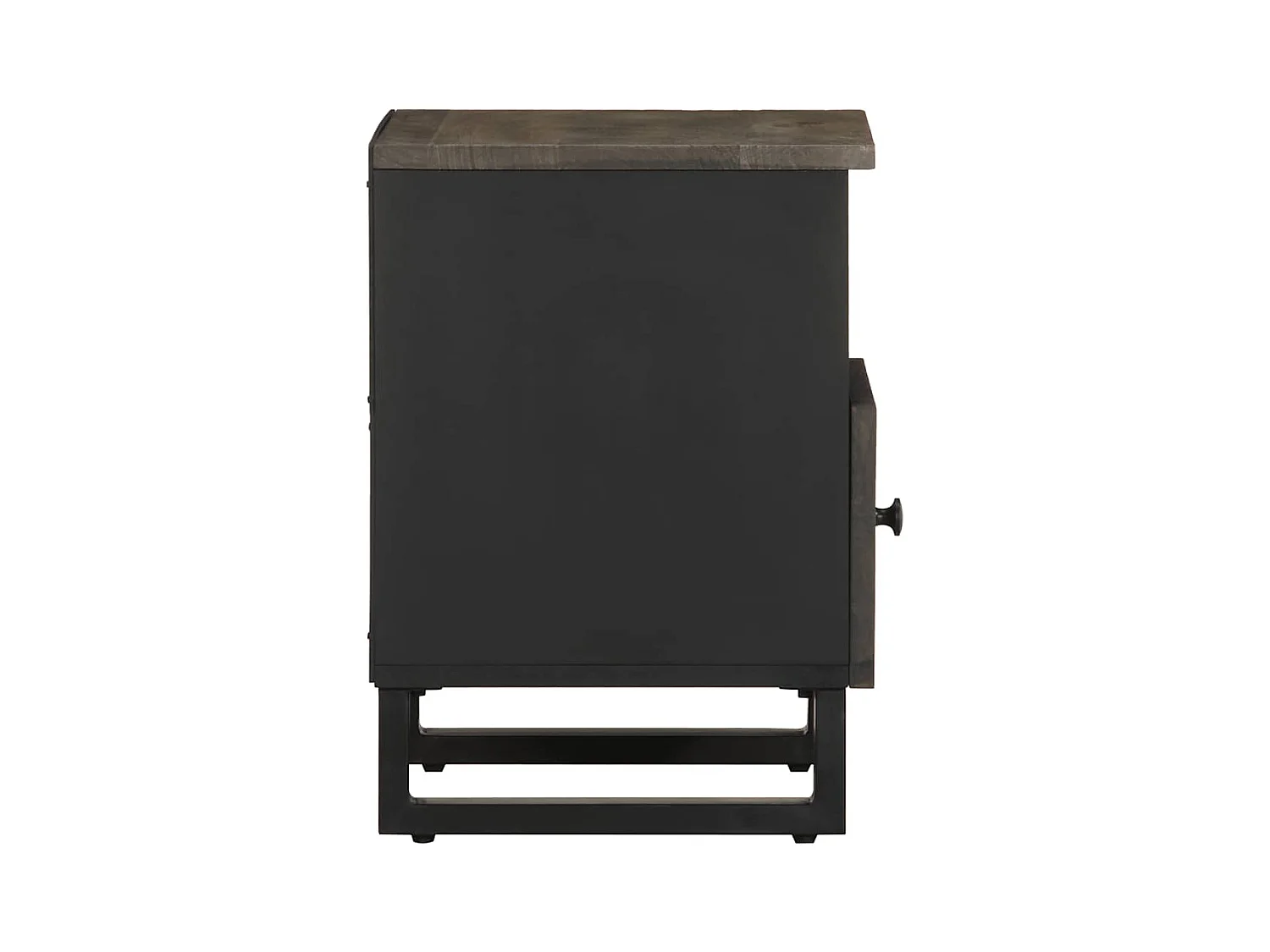 Mesitas de noche | Mesilla de noche 2 uds madera maciza de mango negro 40x33x46 cm