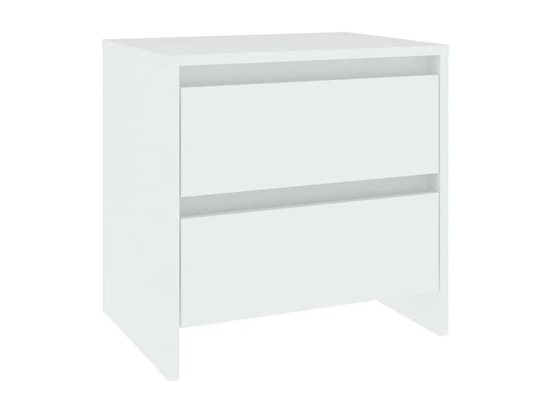 Mesita de noche | Mesilla de noche madera contrachapada blanco 45x34,5x44,5 cm