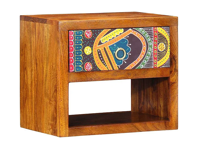 Mesita de Noche | Armario de Noche Marrón 40x35x35 cm madera maciza de acacia