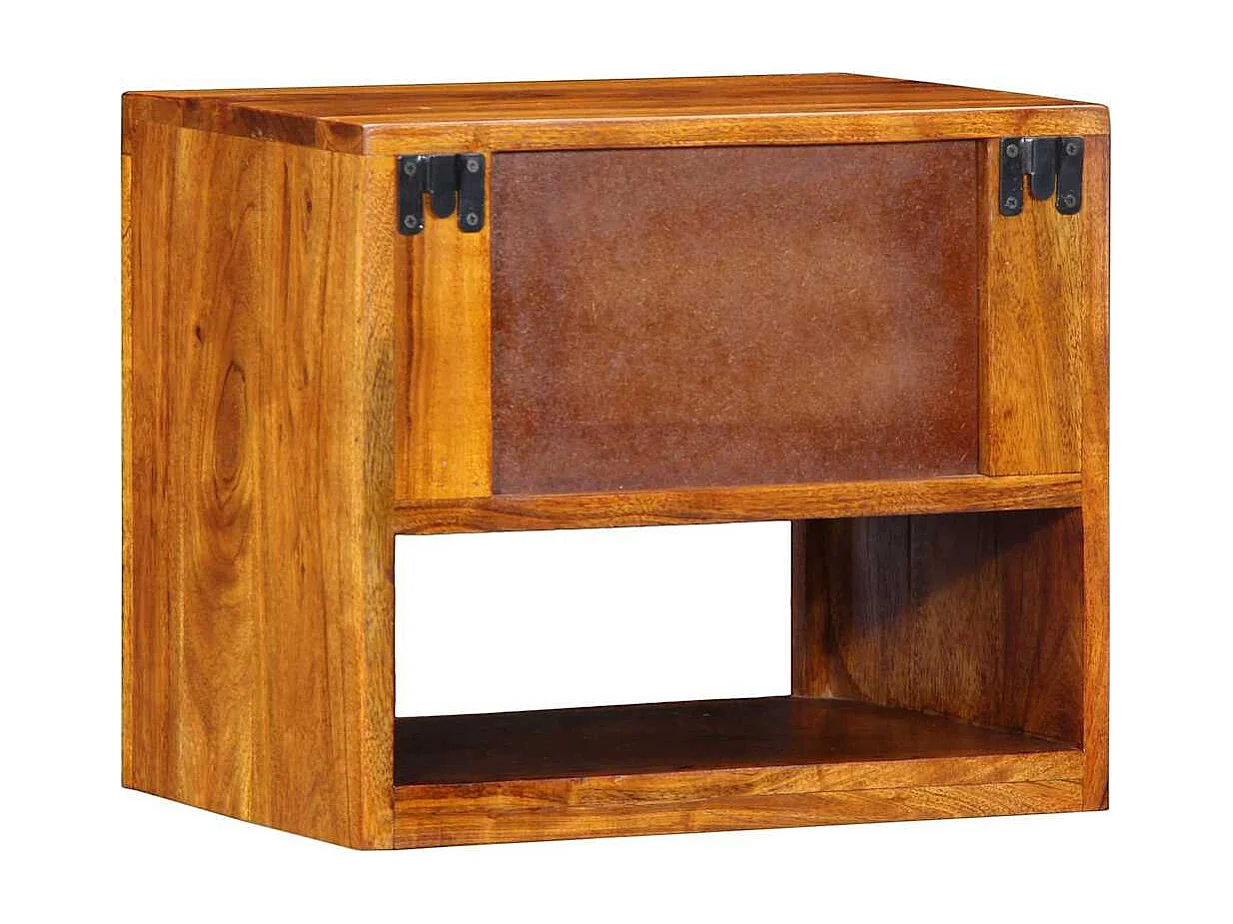 Mesita de Noche | Armario de Noche Marrón 40x35x35 cm madera maciza de acacia