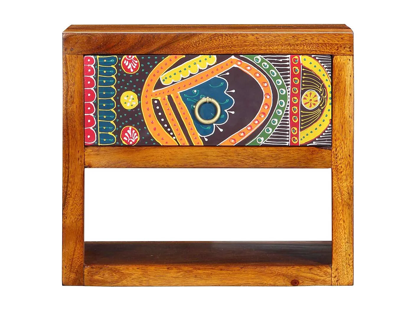 Nachttisch-Beistelltisch Wandmontiert Braun 40 x 35 x 35 cm Akazie Massivholz SHL40848