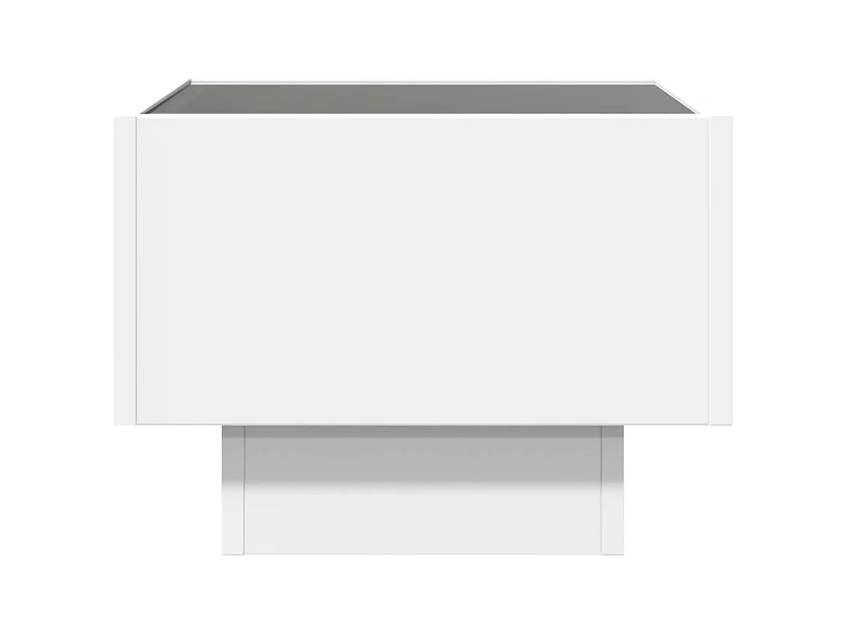 Mesita de noche | Mesilla de noche con LED Infinity blanca 40x40x30 cm