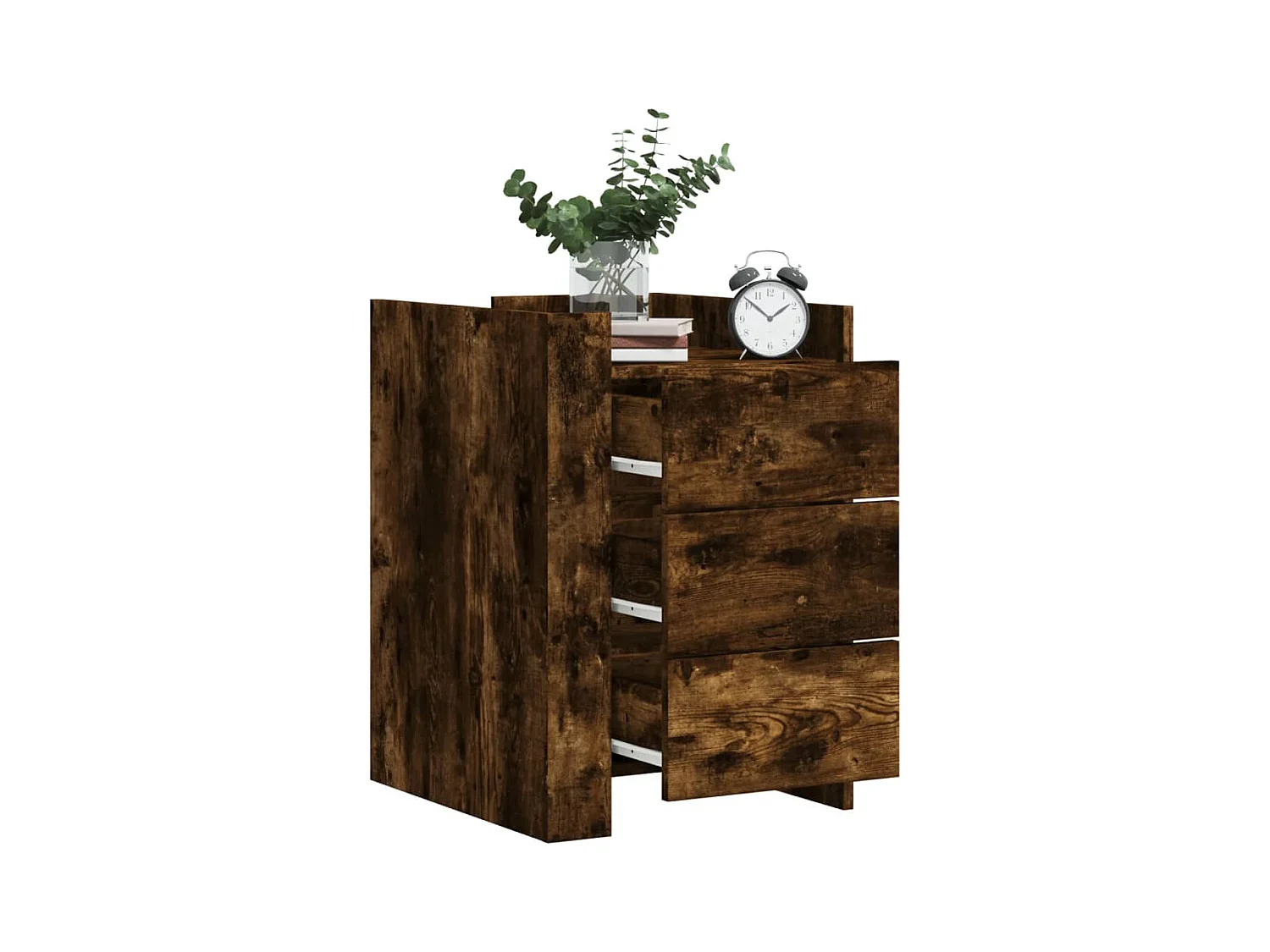 Mesita de noche | Mesilla de noche madera de ingeniería roble ahumado 45x50x65 cm