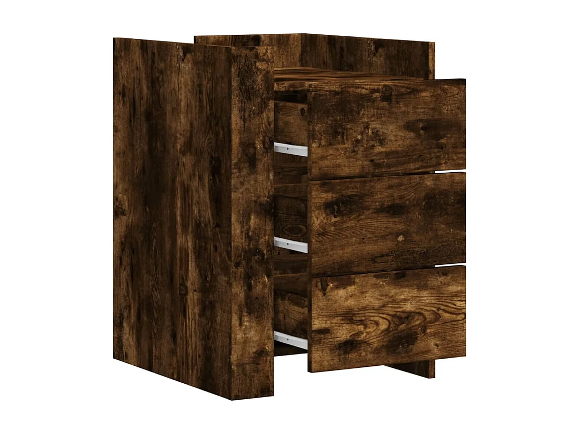 Nachttisch-Beistelltisch-Nachtschrank Räuchereiche 45x50x65 cm Holzwerkstoff SHL20205