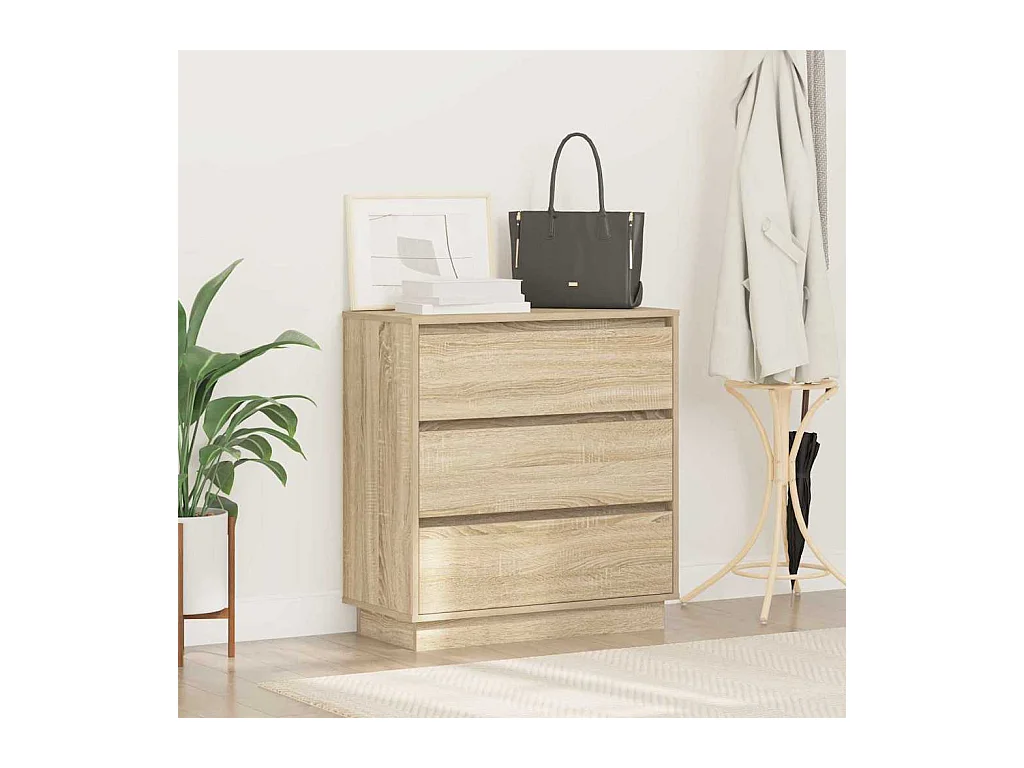 Mesita de Noche | Armario de Noche con cajón con Roble Sonoma 71x34.5x75 cm