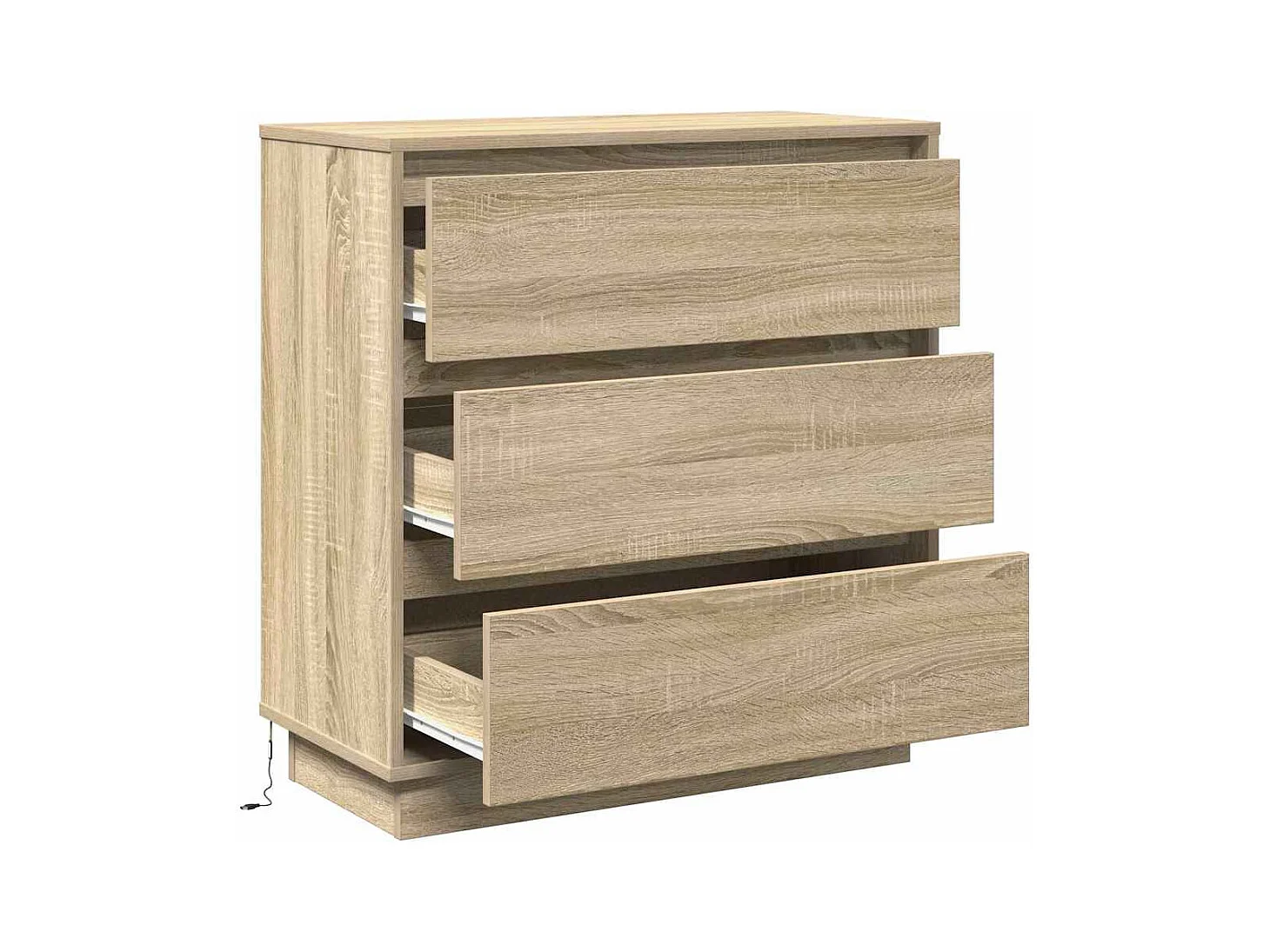 Mesita de Noche | Armario de Noche con cajón con Roble Sonoma 71x34.5x75 cm
