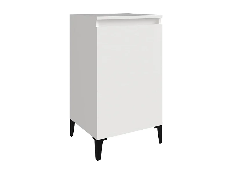 Nachtkastje | Bijzettafel Modern | Opbergkastje 40x35x70 cm bewerkt hout hoogglans wit