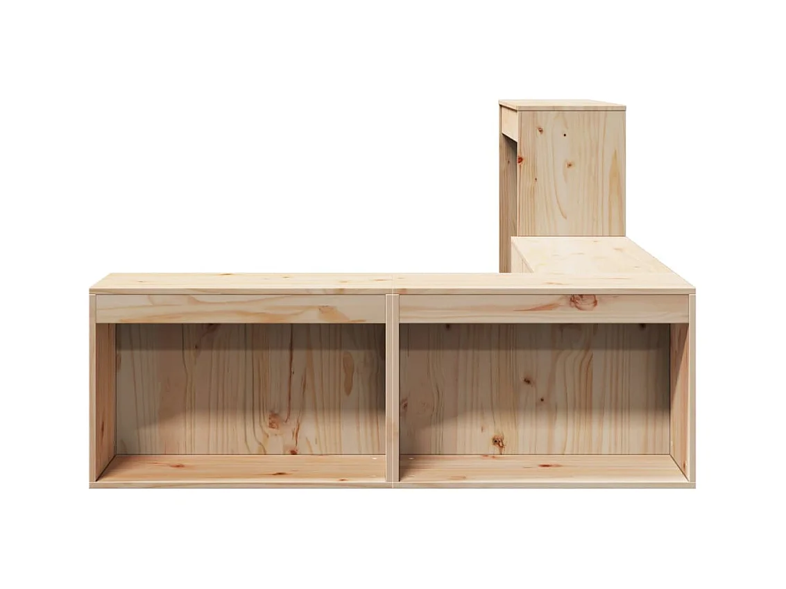 Mueble con escritorio madera maciza pino 222x107x75 cm