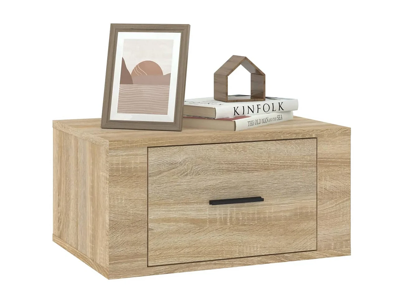 Lot de 2 Tables de chevet flottantes Chêne sonoma 50x36x25 cm