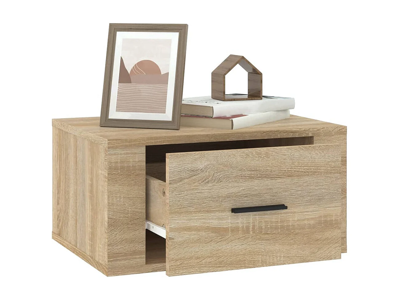 Lot de 2 Tables de chevet flottantes Chêne sonoma 50x36x25 cm