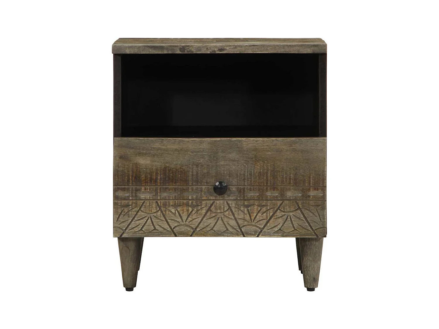 Mesitas de noche | Mesilla de noche 2 uds madera maciza mango gris claro 40x33x46 cm