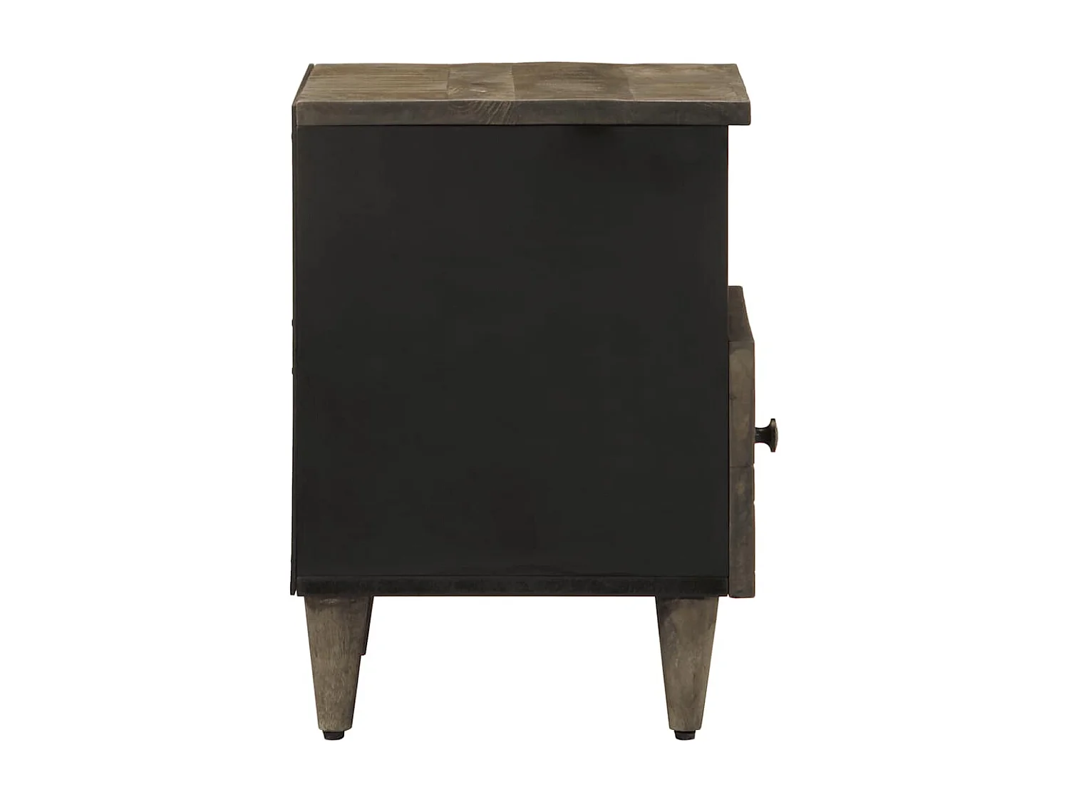 Nachttisch 2er Set-Beistelltisch Hellgrau 40x33x46 cm Massivholz Mango SHL8235