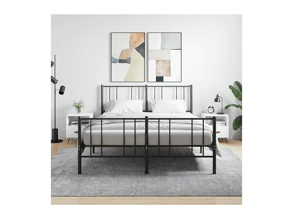 Mesita de noche | Mesilla de noche 2 uds madera ingeniería blanco brillo 40x35x47,5cm