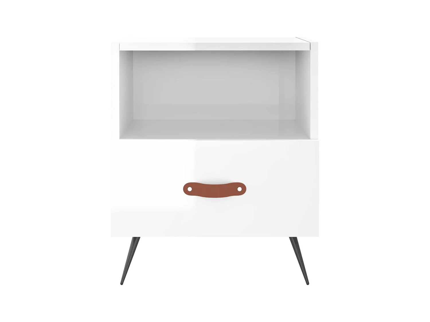 Mesita de noche | Mesilla de noche 2 uds madera ingeniería blanco brillo 40x35x47,5cm