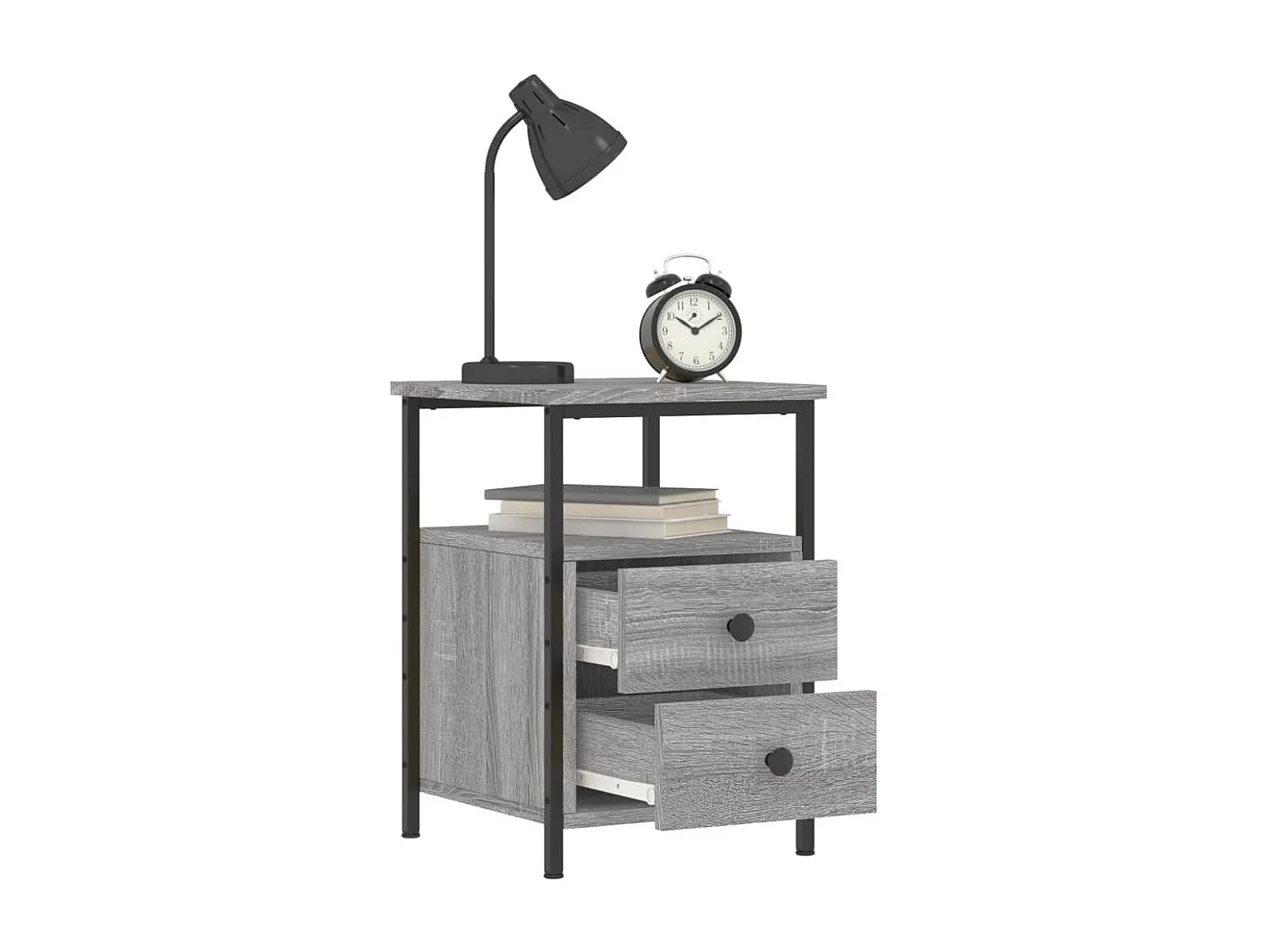 Nachttisch-Beistelltisch Grau Sonoma-Eiche 34x35,5x50 cm Holzwerkstoff SHL10970