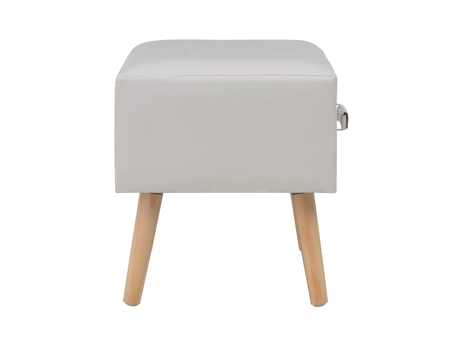 Mesita de noche | Mesilla de noche blanco 40x35x40 cm cuero sintético