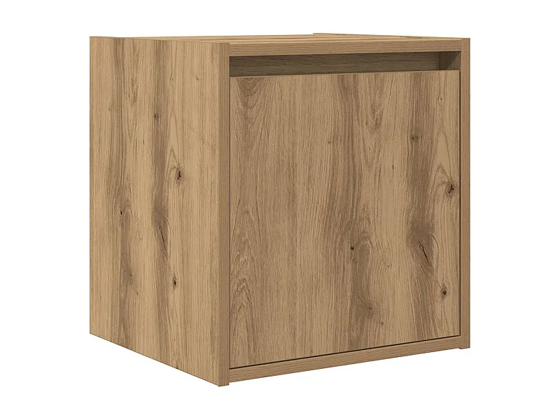 Table de chevet suspendue chêne artisanal 38x34x40 cm