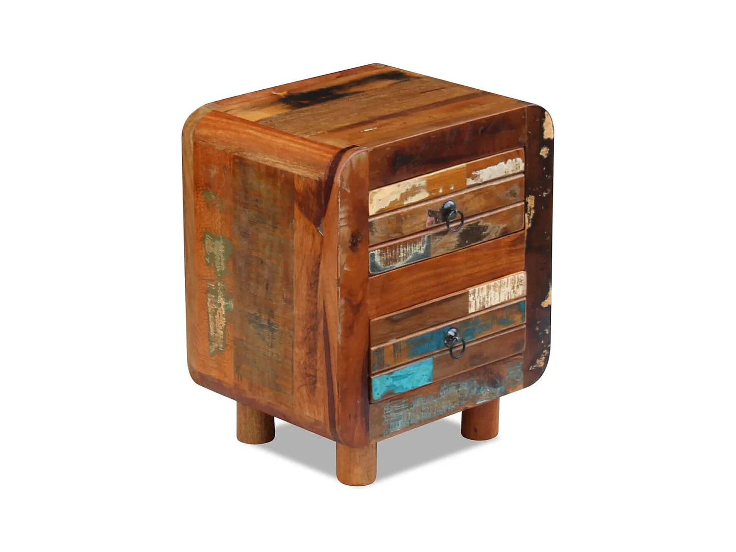 Mesita de noche | Mesilla de noche de madera maciza reciclada 43x33x51 cm