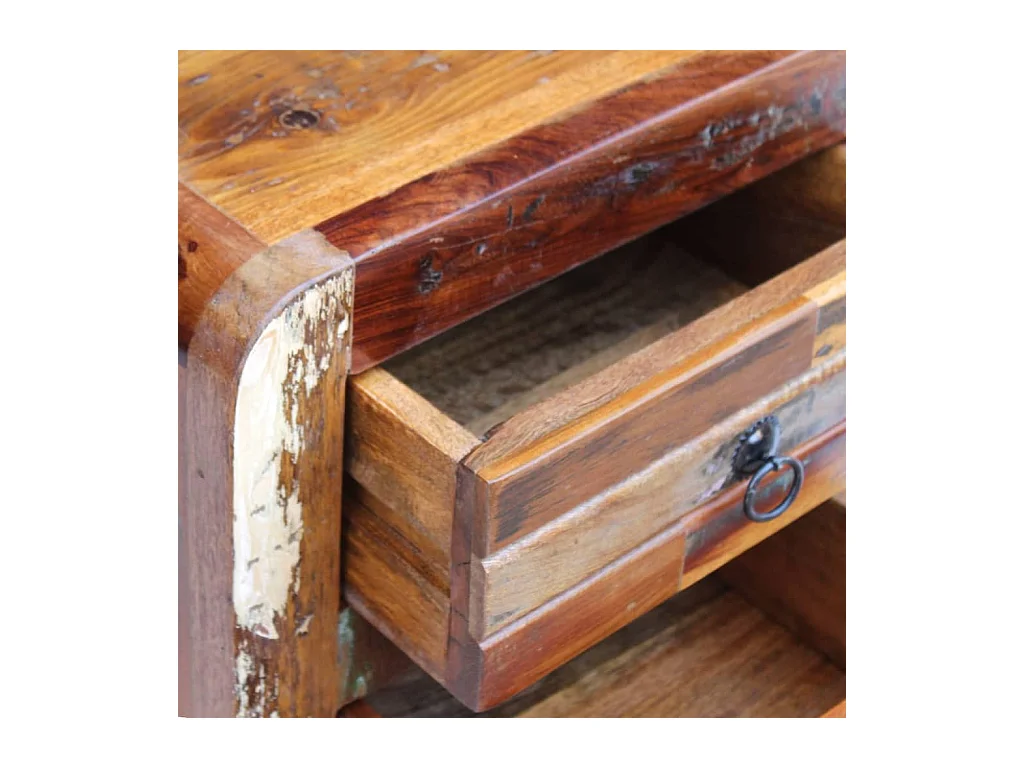 Mesita de noche | Mesilla de noche de madera maciza reciclada 43x33x51 cm