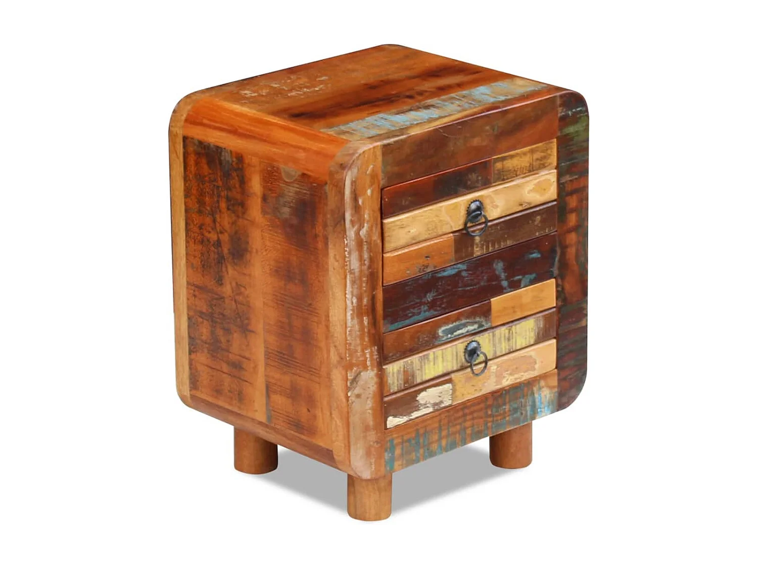 Table de chevet-Table de Nuit Bois de récupération massif 43x33x51 cm