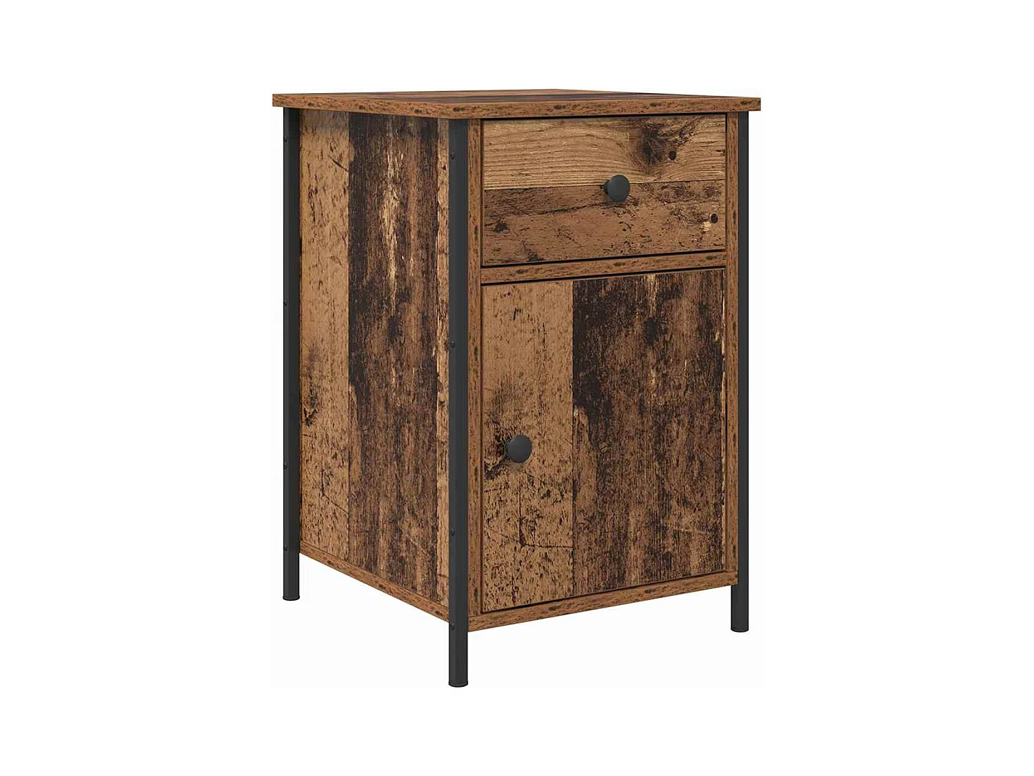 Mesita de Noche | Armario de Noche 2 uds con cajón Madera vieja 40x42x60 cm