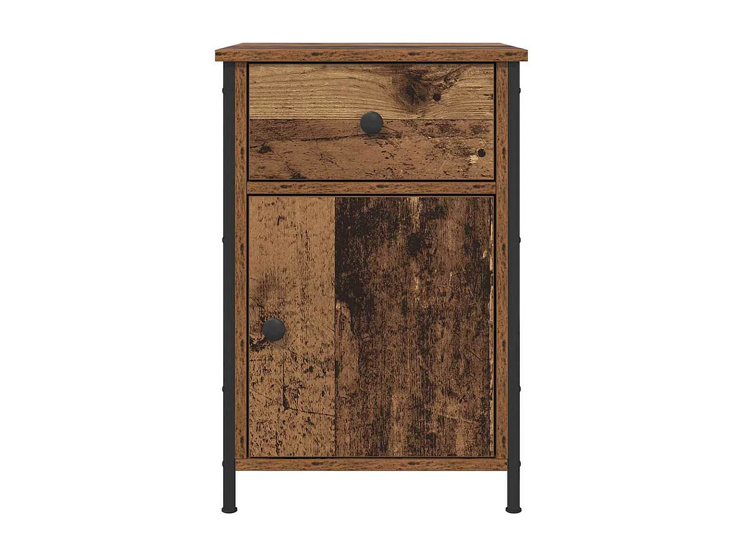 Mesita de Noche | Armario de Noche 2 uds con cajón Madera vieja 40x42x60 cm