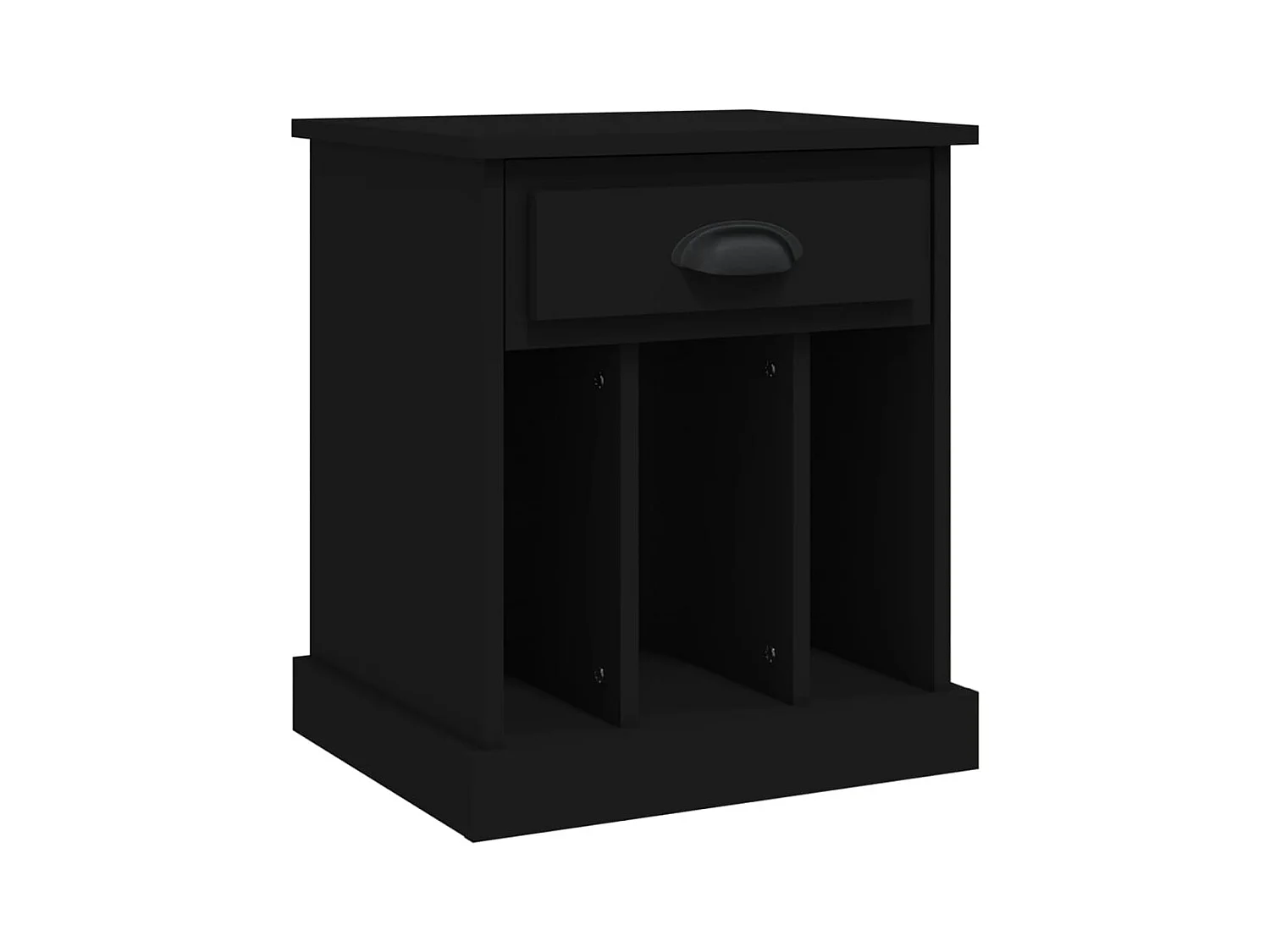 Lot de 2 Tables de chevet avec compartiments ouverts noir 43x36x50 cm