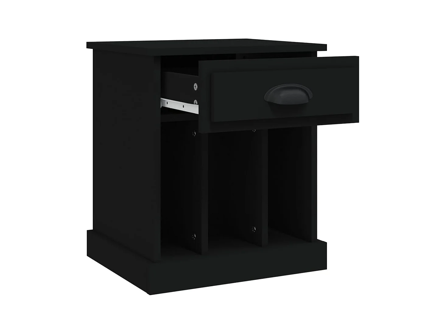 Lot de 2 Tables de chevet avec compartiments ouverts noir 43x36x50 cm