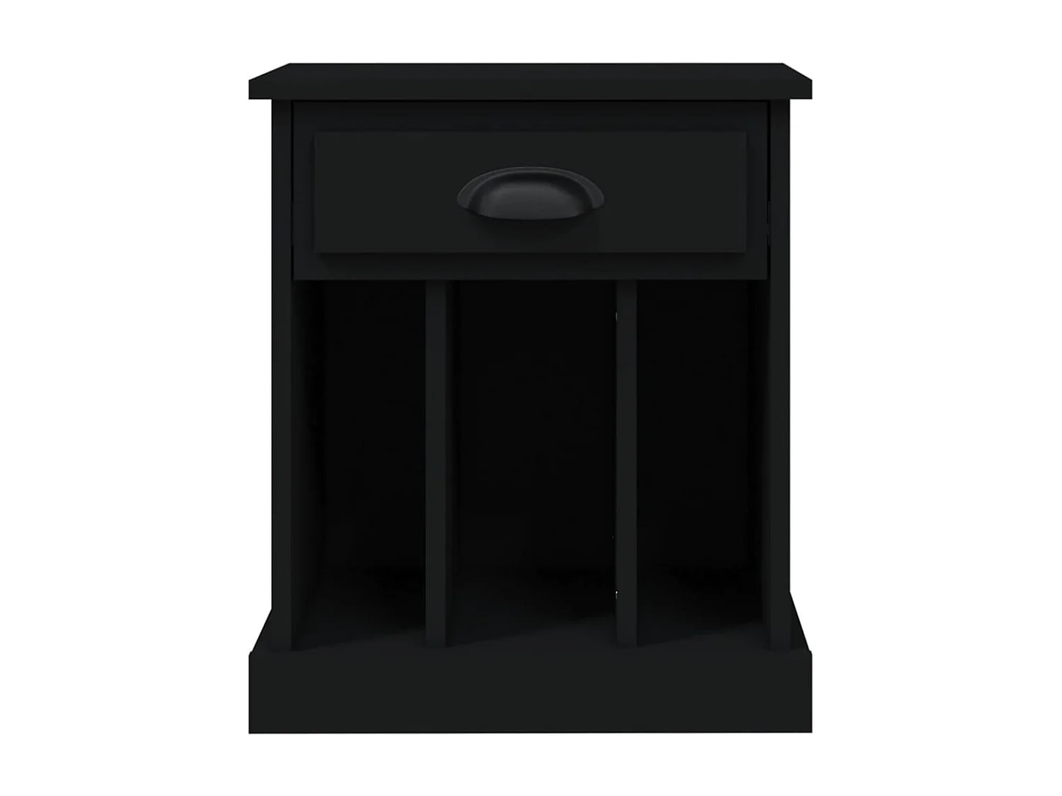 Nachttisch 2er Set-Beistelltisch-Nachttischkommode Schwarz 43x36x50 cm SHL54819