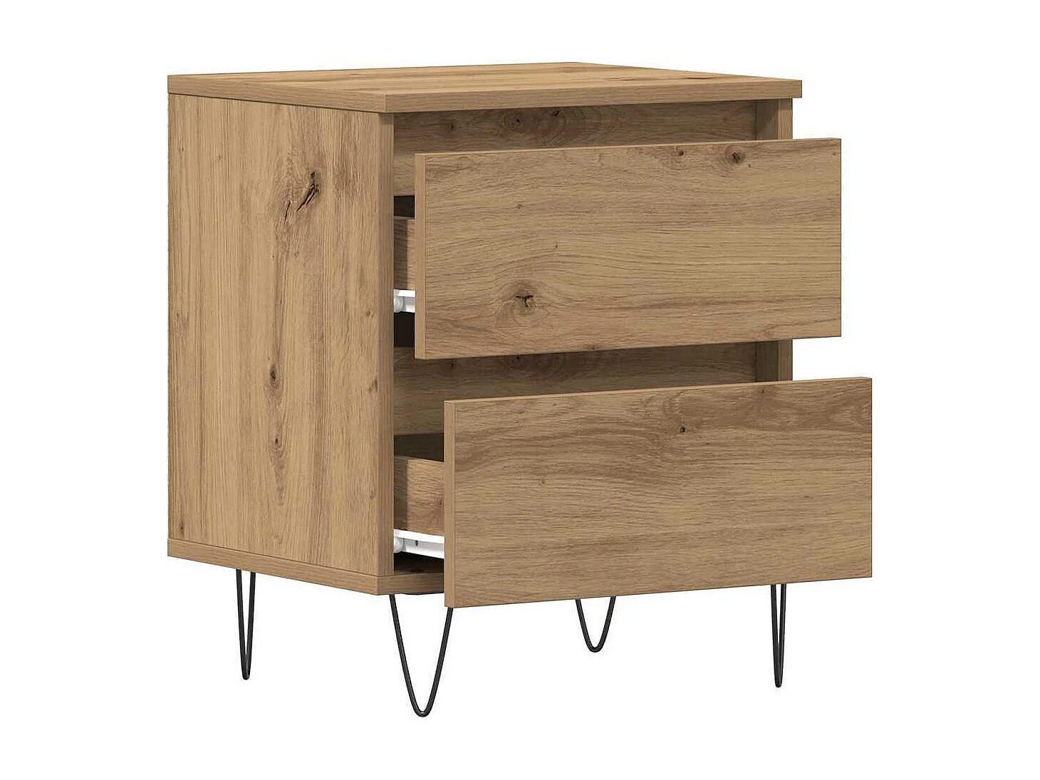 Lot de 2 Tables de chevet chêne artisanal 40x35x50 cm