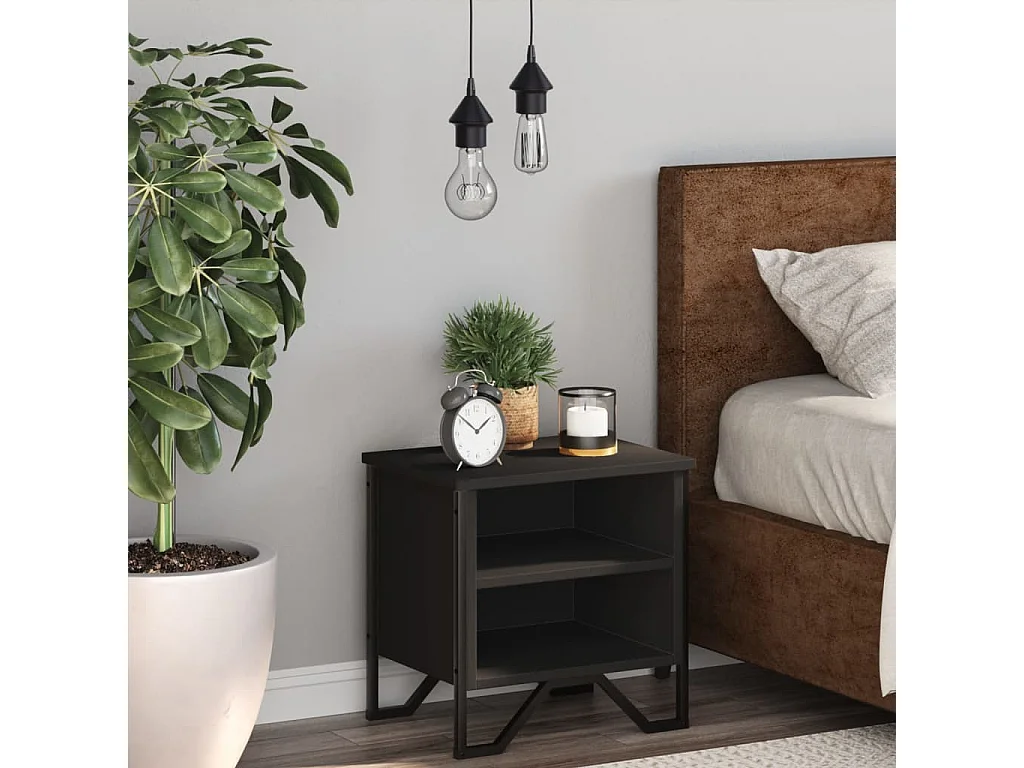 Nachttisch-Beistelltisch Schwarz 40x30x40 cm Holzwerkstoff SHL6712