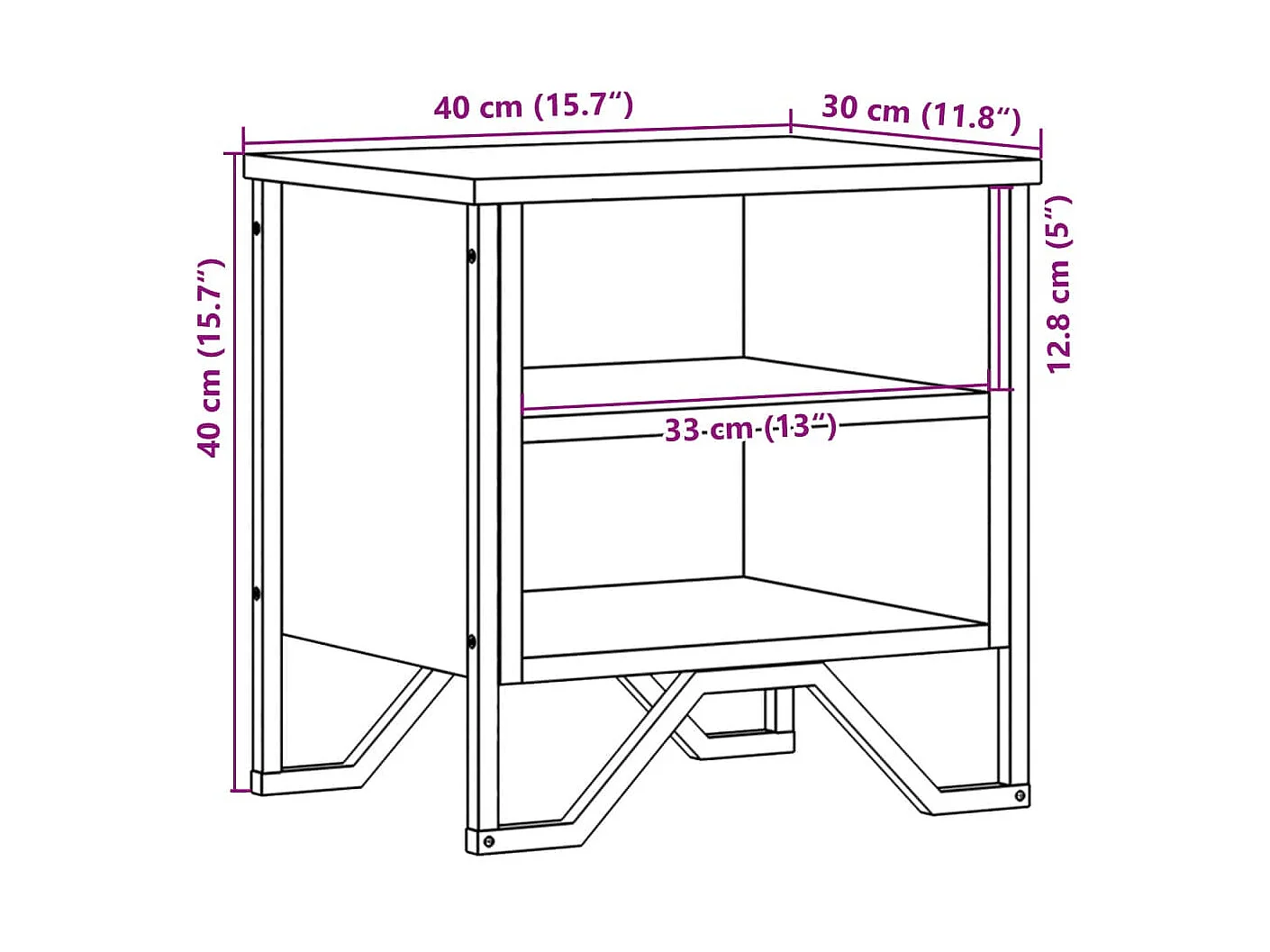 Nachttisch-Beistelltisch Schwarz 40x30x40 cm Holzwerkstoff SHL6712
