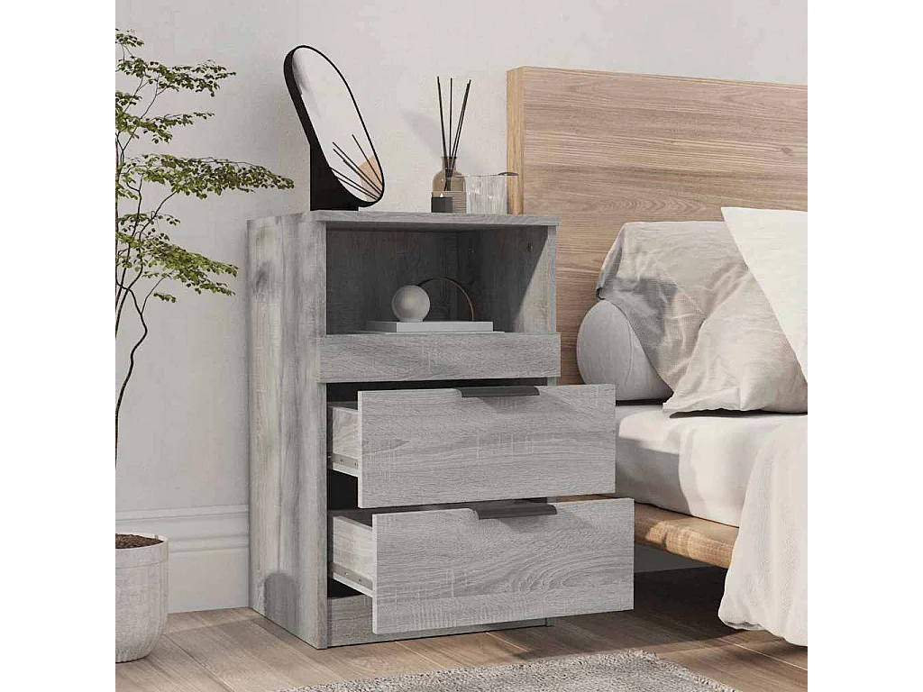 Nachttisch-Beistelltisch Grau Sonoma Holzwerkstoff SHL45583