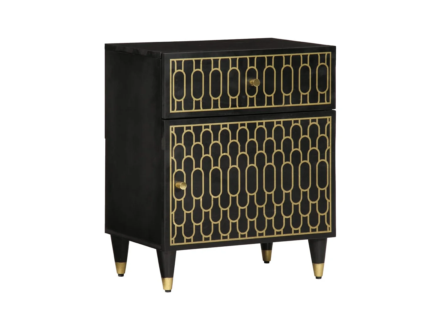 Mesita de noche | Mesilla de noche madera maciza de mango 50x33x60 cm