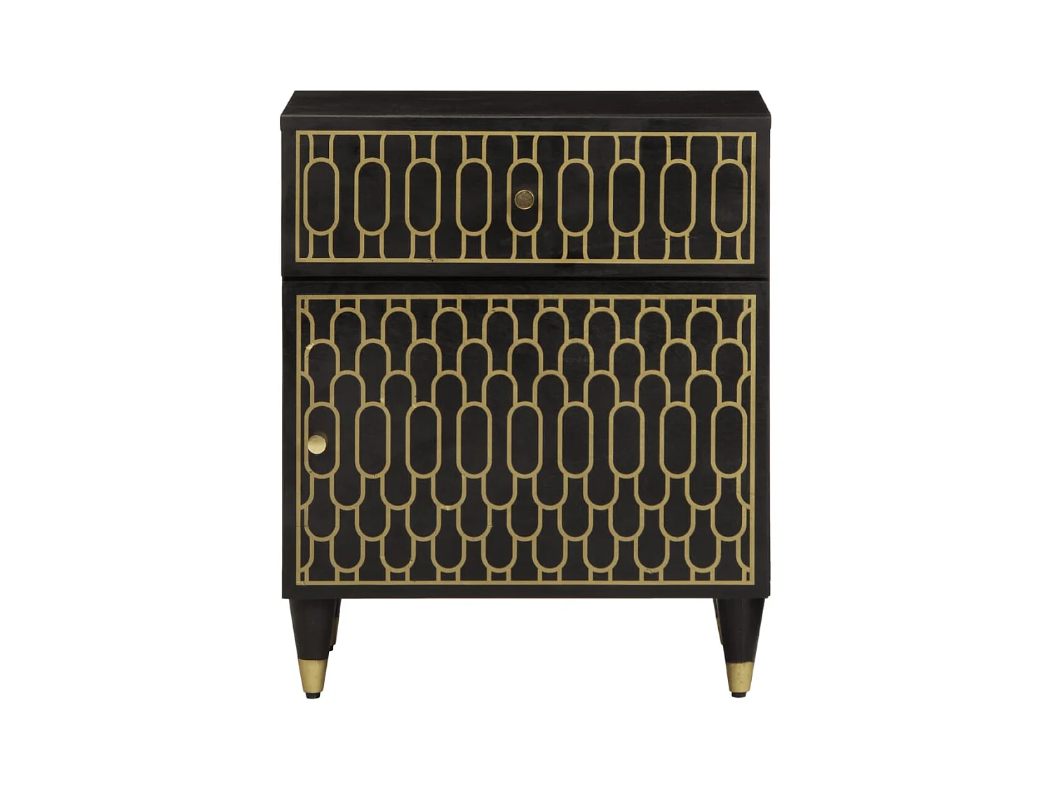 Mesita de noche | Mesilla de noche madera maciza de mango 50x33x60 cm