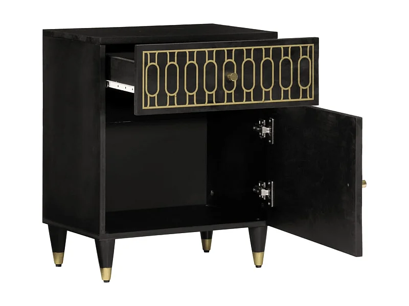 Table de chevet-Table d'appoint 50x33x60 cm bois de manguier massif