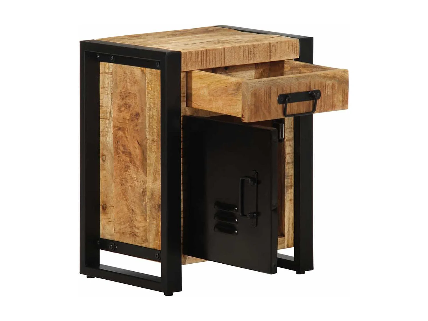 Nachttisch-Beistelltisch 40x30x50 cm Raues Mango-Massivholz SHL56844