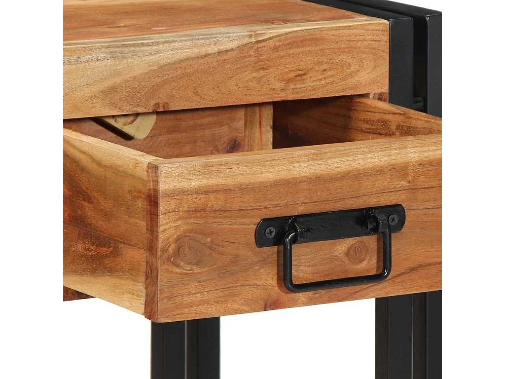 Nachttisch-Beistelltisch Braun 40 x 35 x 50 cm Massivholz Akazie SHL47473