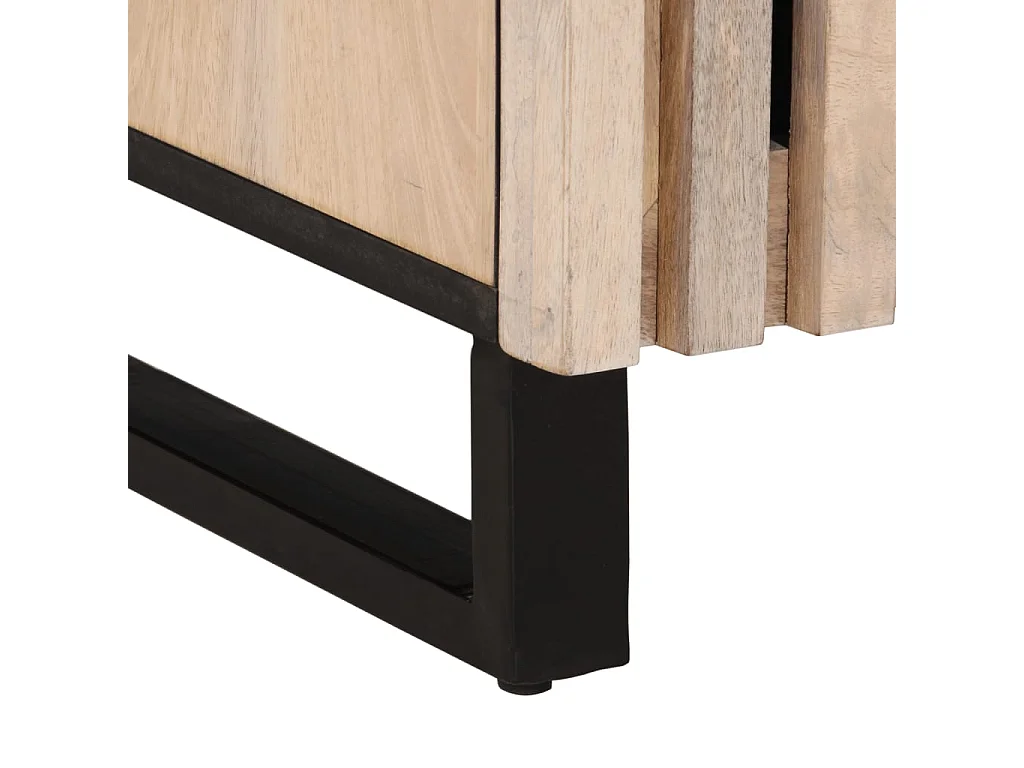 Tables de chevet-Tables d'appoint 2 pcs 40x34x46 cm bois manguier massif blanchi