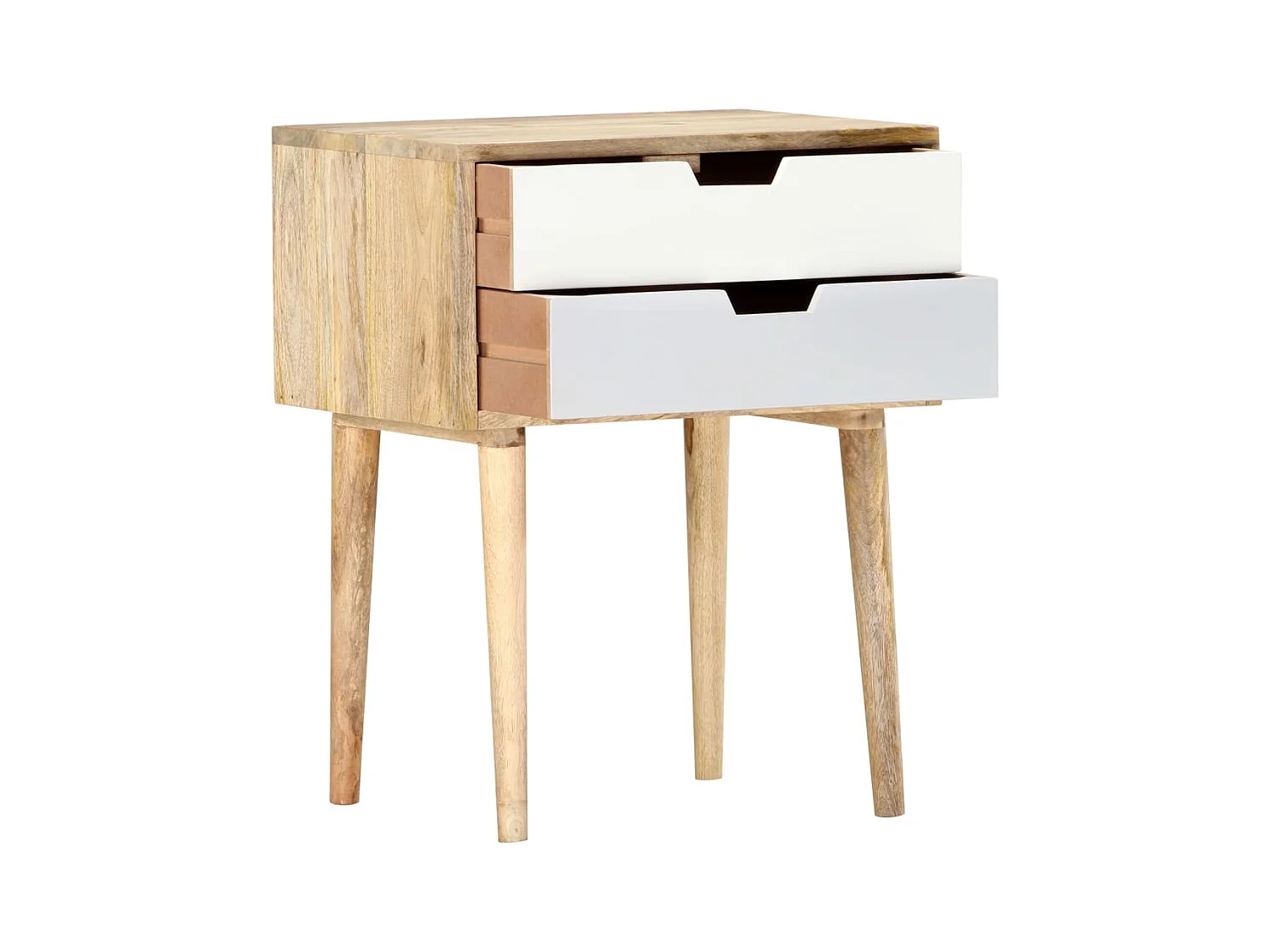 Mesita de noche | Mesilla de noche de madera maciza de mango 47x35x59 cm