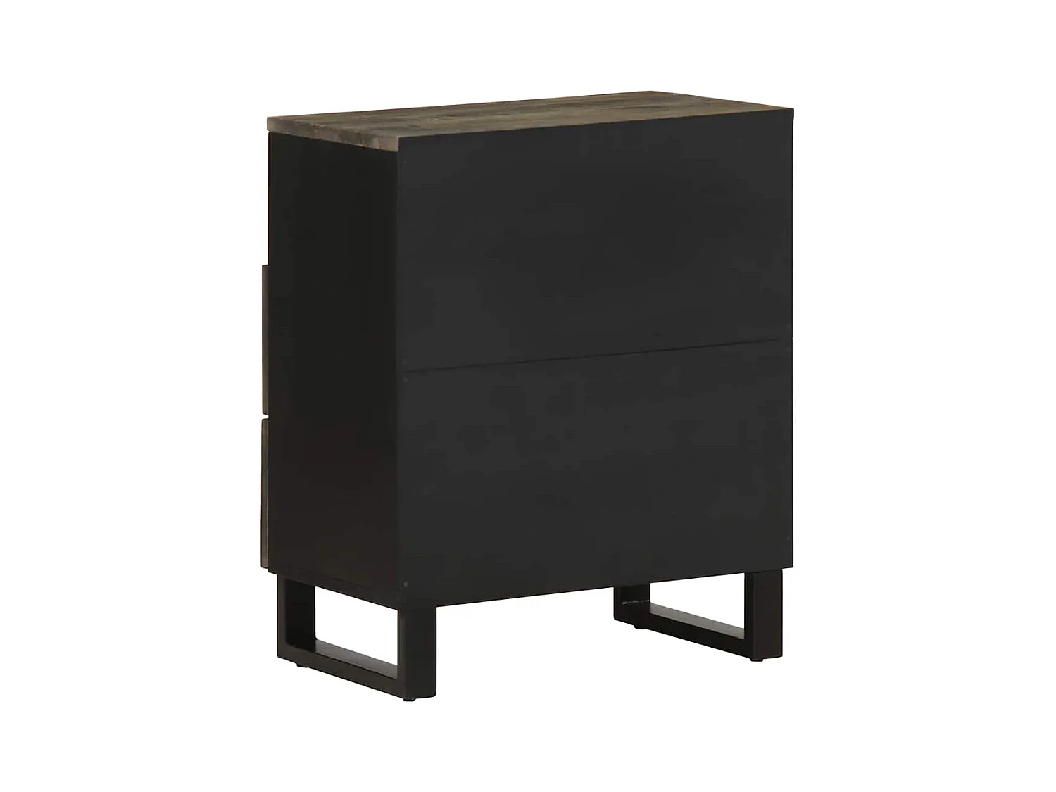 Mesilla de noche | Mesita de noche negra 50x33x62 cm madera maciza mango