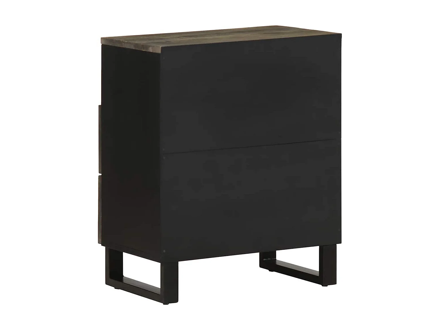 Nachttisch-Beistelltisch Schwarz 50x33x62 cm Massivholz Mango SHL92827