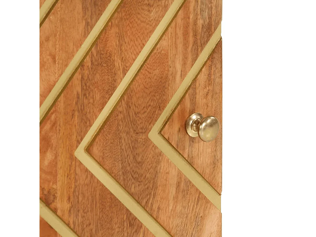 Nachttisch-Beistelltisch Braun und Schwarz 50x33x60 cm Massivholz Mango SHL90096