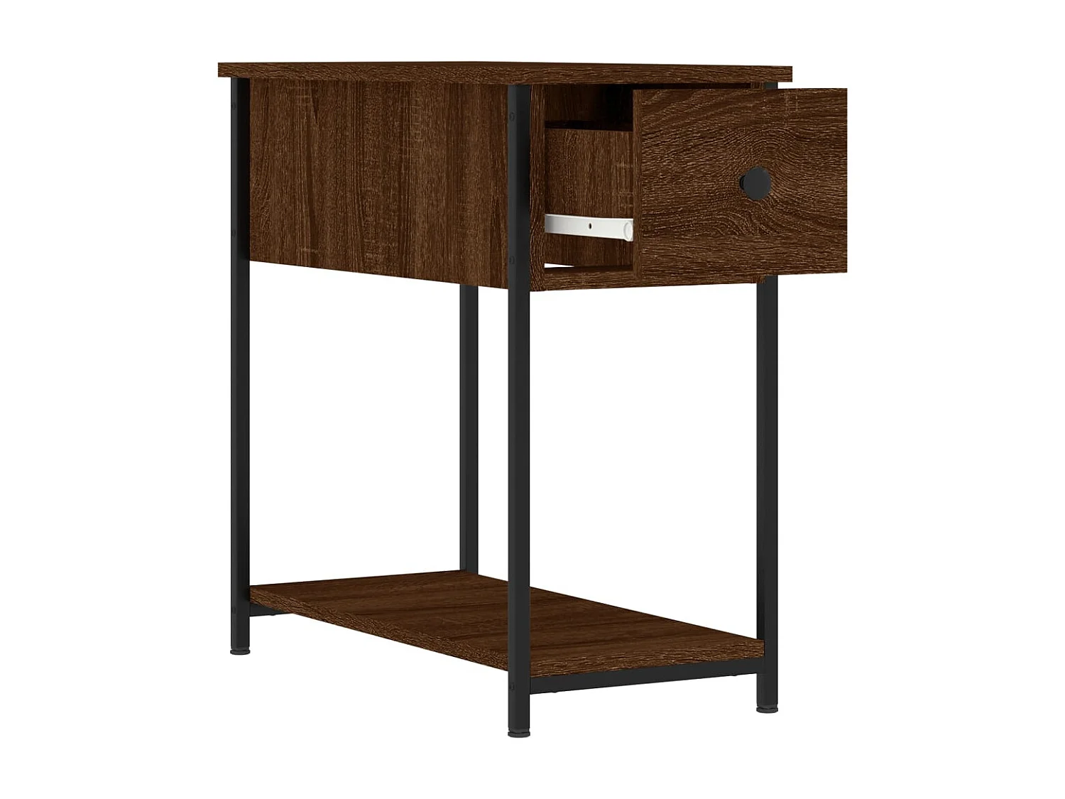 Nachttisch 2er Set-Beistelltisch-Nachttischkommode Braun Eichen-Optik 30x60x60 cm Holzwerkstoff SHL85148