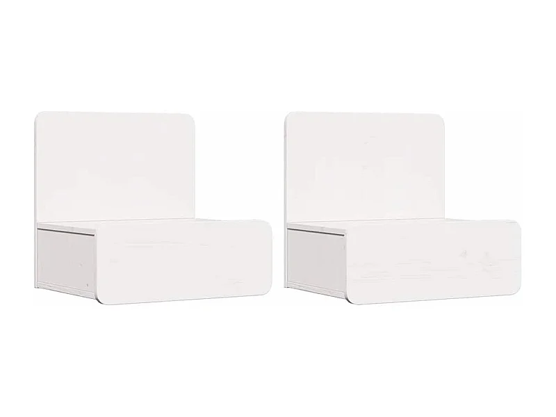 Mesa de Noche | Mesa auxiliar con cajón 2 uds. Blanco 44x32.5x40 cm