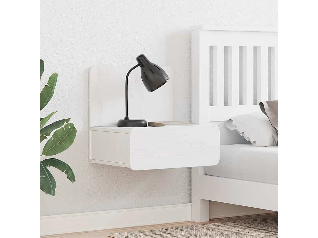 Mesa de Noche | Mesa auxiliar con cajón 2 uds. Blanco 44x32.5x40 cm